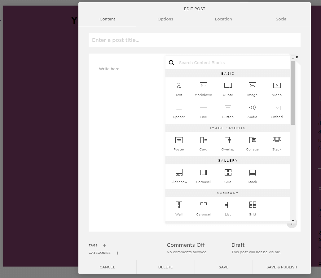 Squarespace Editor