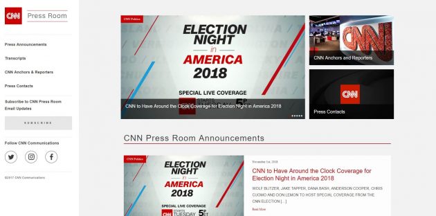 CNN Press Room- Big Brands using WordPress 