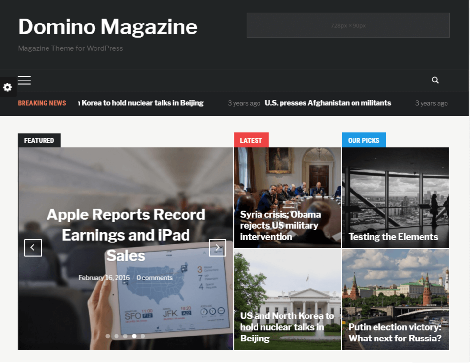 Domino magazine- how to create a news website in WordPress