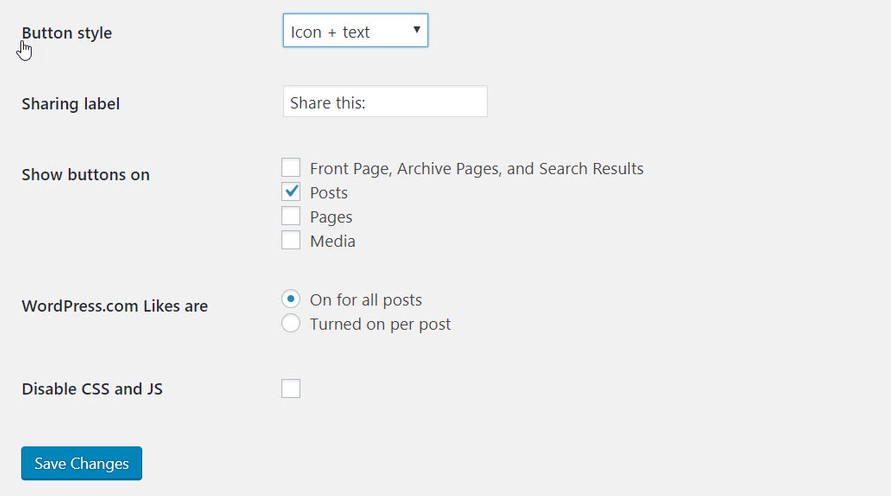 Add Social Sharing Buttons in WordPress Jetpack