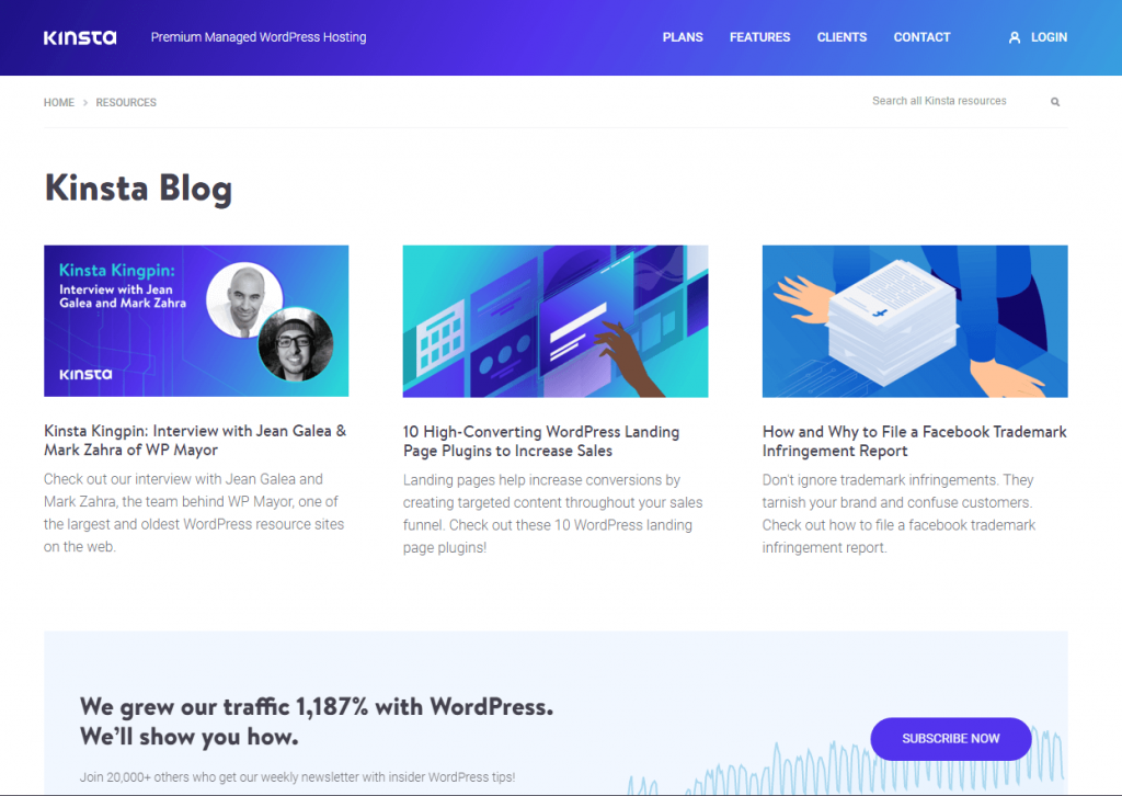 Kinsta blog