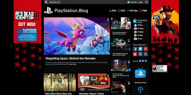 playstation- wordpress sites 2018