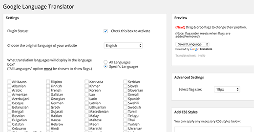 Multilingual WordPress using Google Translate