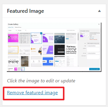 Remove Featured Image in WordPress