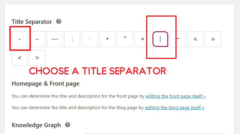 Title Separator SEO Settings Yoast