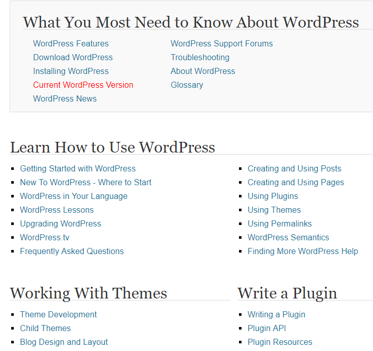 WordPress Codex - WordPress Beginner