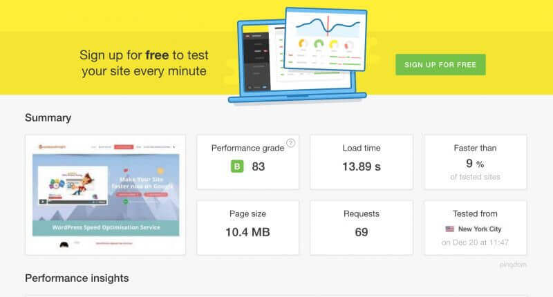 WordPress Speed Optimization Before After