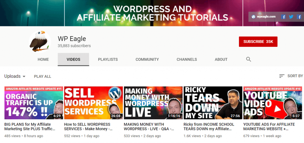 WP Eagle YouTube Channel
