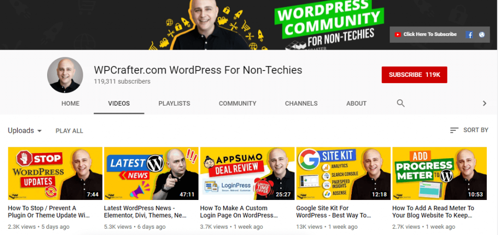 WPCrafter YouTube Channel
