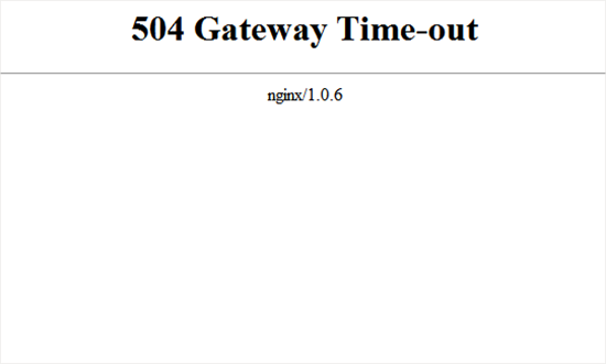 Gateway Timeout 504