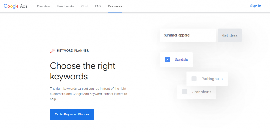 Google Keyword Planner