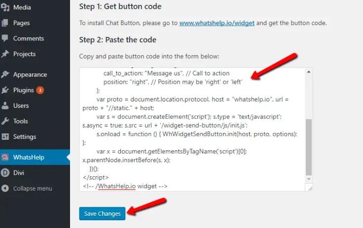 Paste Button Code