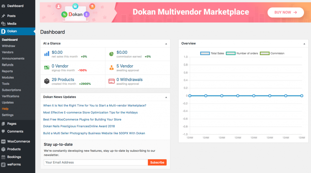 Dokan Dashboard