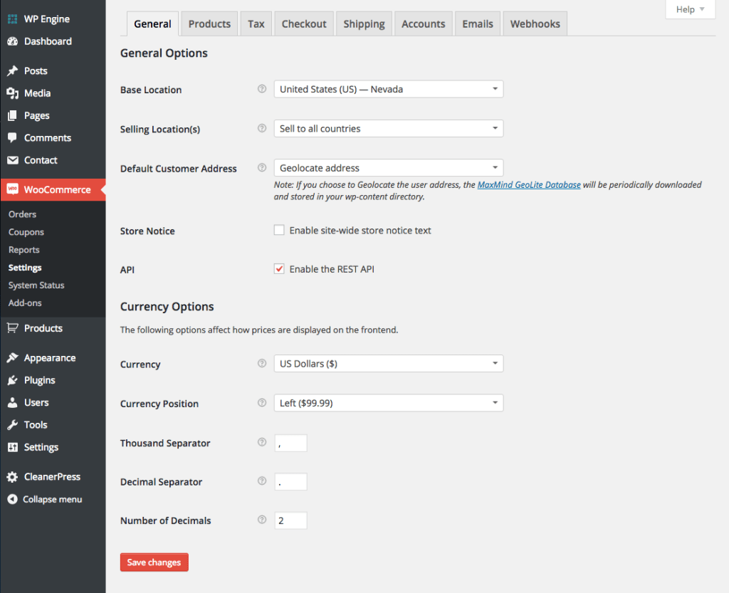 Woocommerce Settings