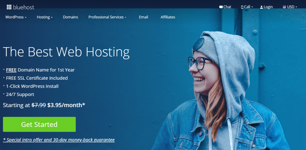 Bluehost-best WordPress hosting providers