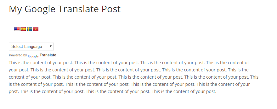 Google Translate for WordPress for Individual Post