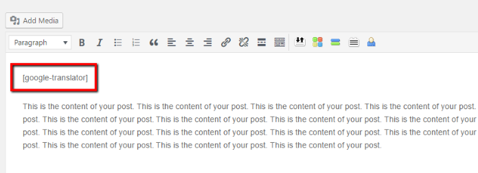 Google Translate for WordPress