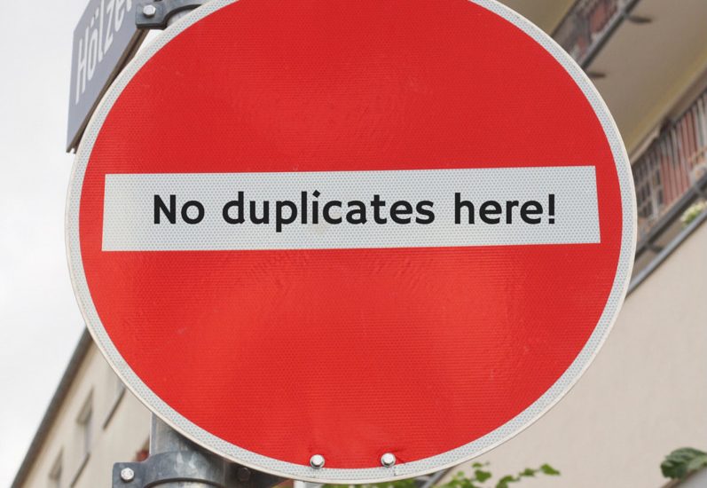 avoid duplicacy