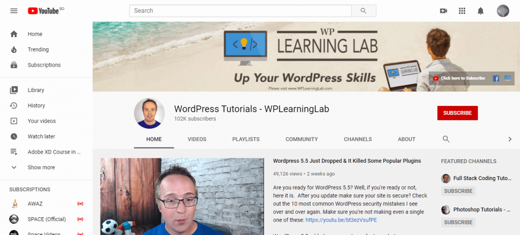 WordPress Tutorials - WPLearningLab