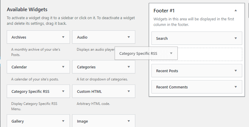 Add Category Specific RSS widgets into the sideber