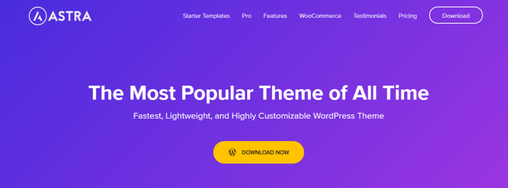 Astra business theme for WordPress website 