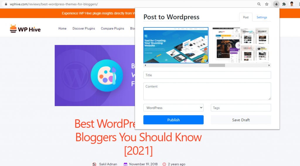 Post to WordPress Chrome Extension