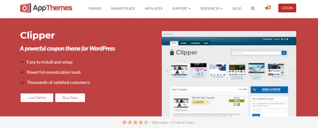 Clipper affiliate theme