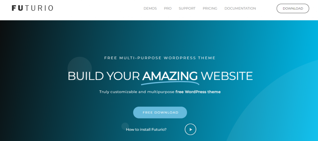 Futurio theme for WordPress business website