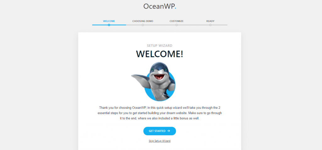 OceanWP Setup Wizard