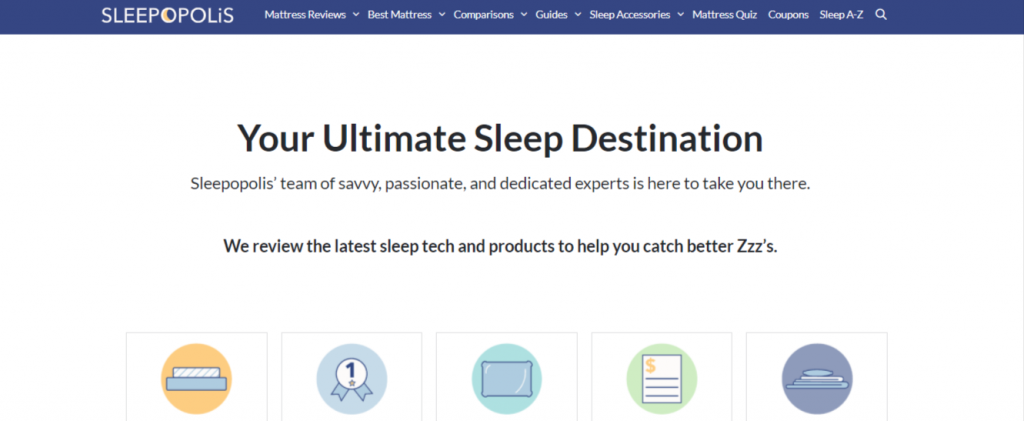 Sleepopolis website built with GeneratePress theme