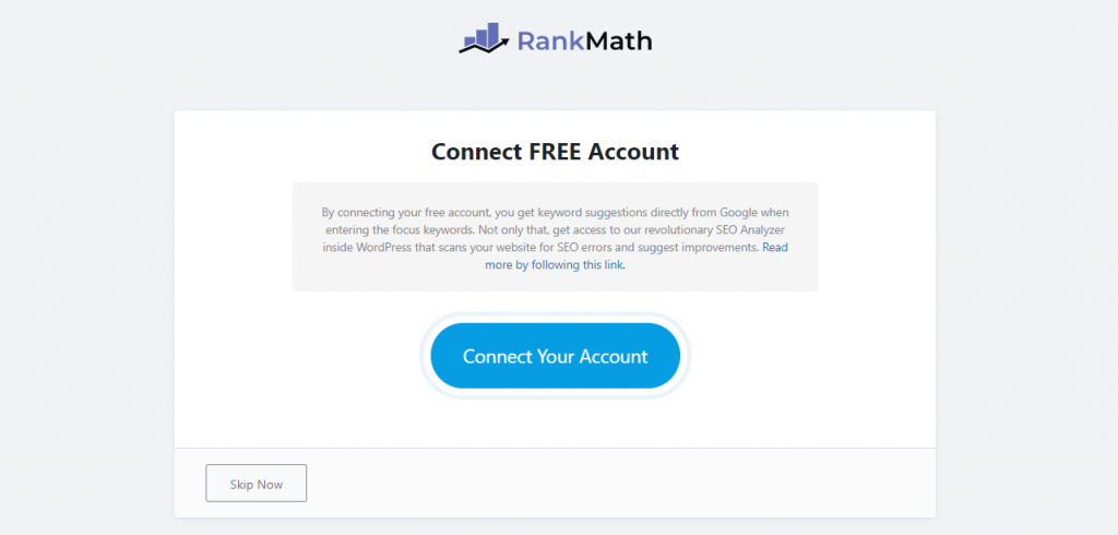 Connecting with Rank Math Account
