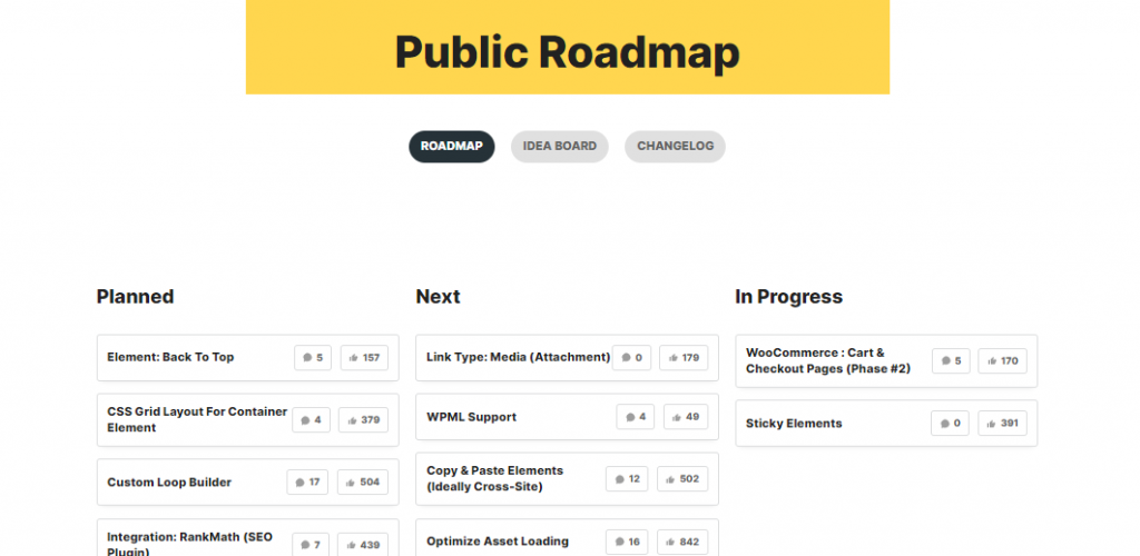 Public Development Roadmap of Bricks Builder