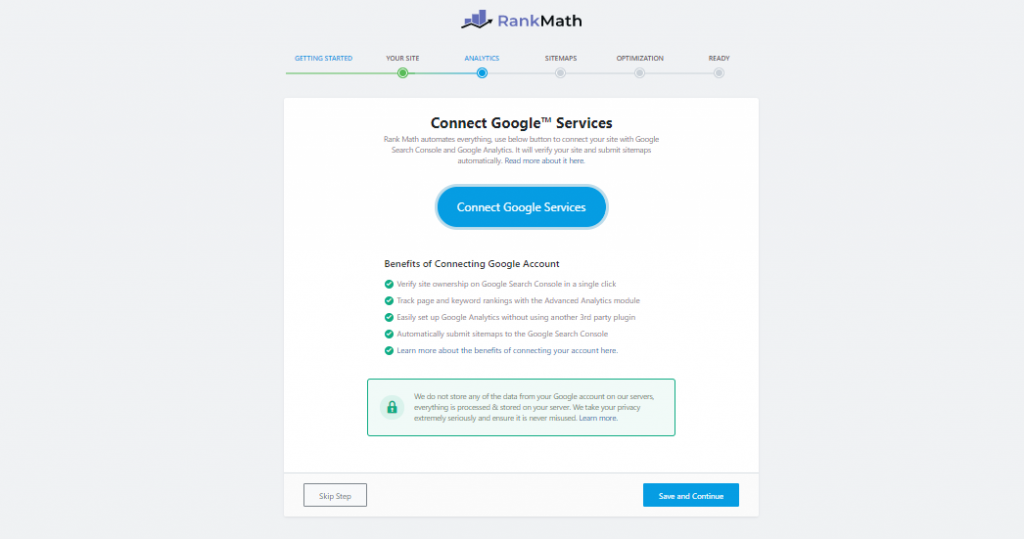 Rank Math Connect with Google Services