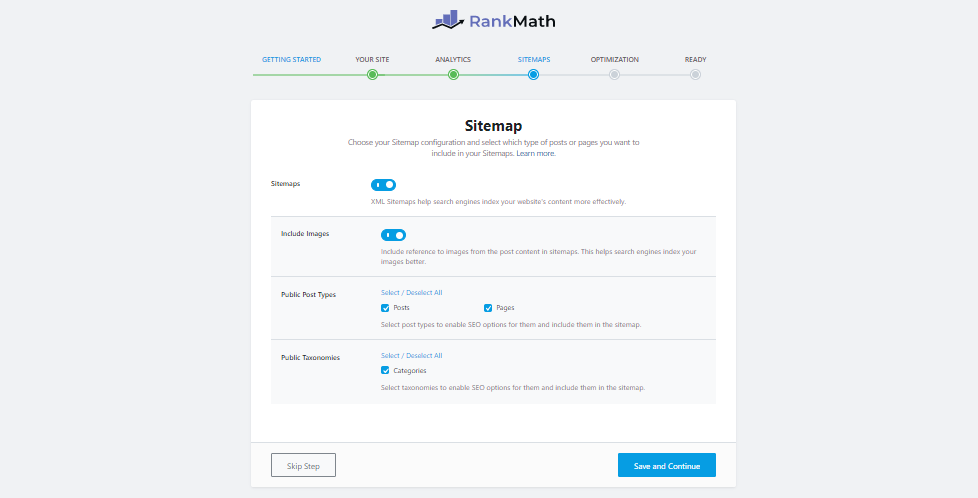 Rank Math Sitemap Settings