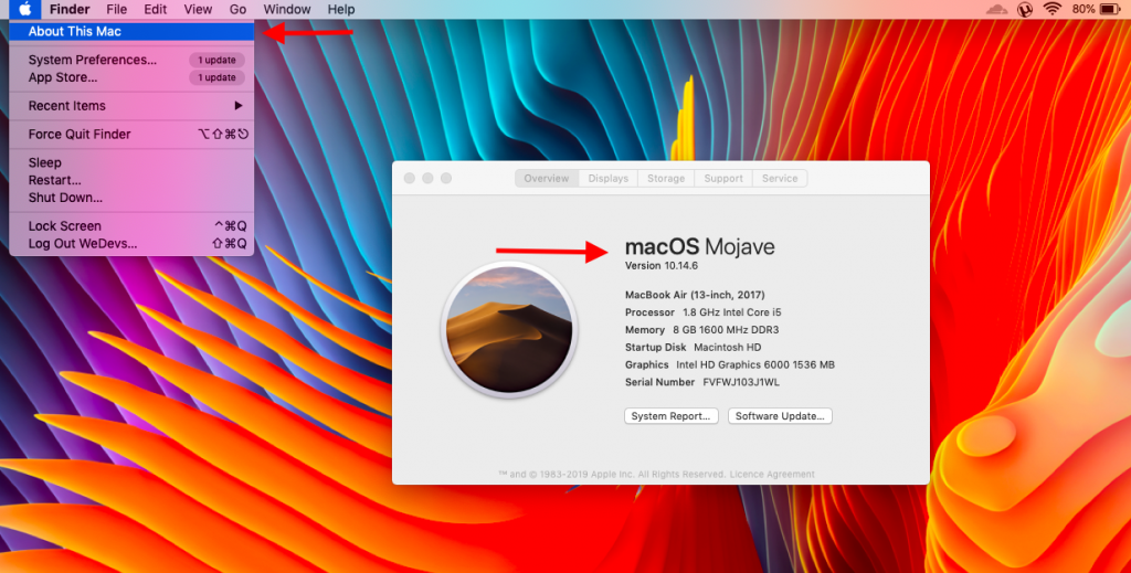 macOS version