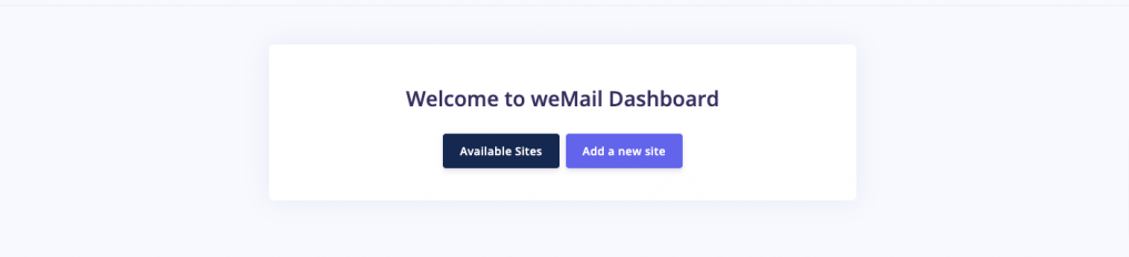 Welcome dashboard 