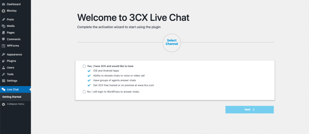 3cx live chat configuration 