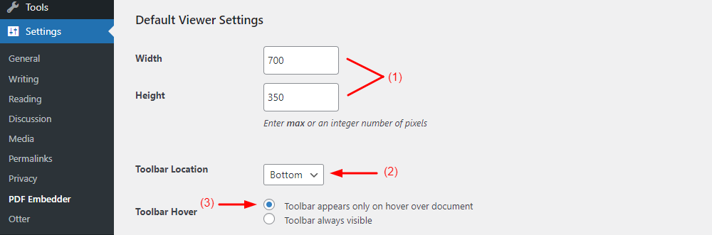 Set pixels and other settings