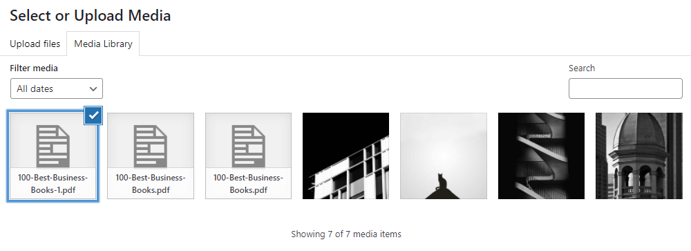 Select your PDF from the site Library