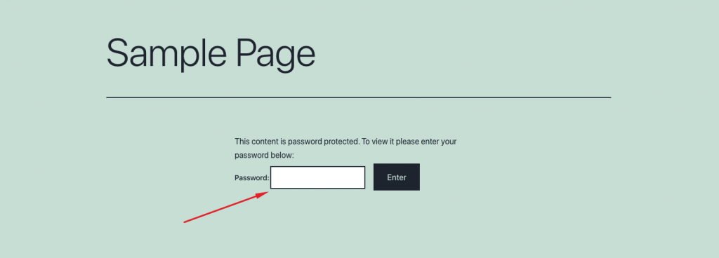Password Protect a Sample Page