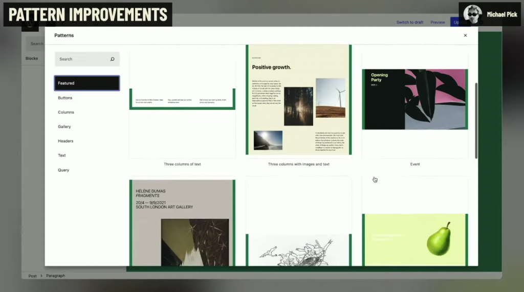 Pattern improvements 