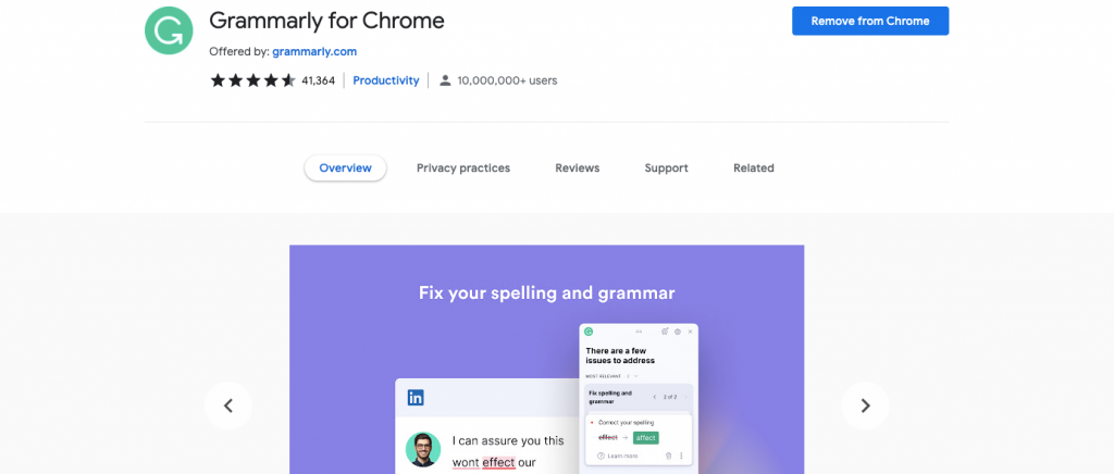 Grammarly for chrome extension 