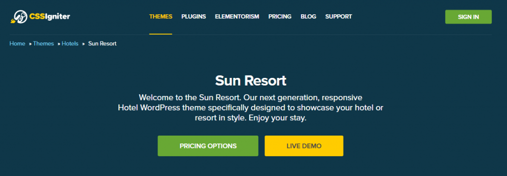 Sun Resort theme