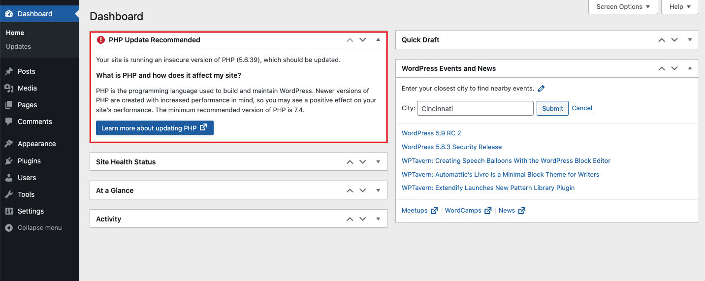 How to Update PHP Version of a WordPress Site - WP Hive