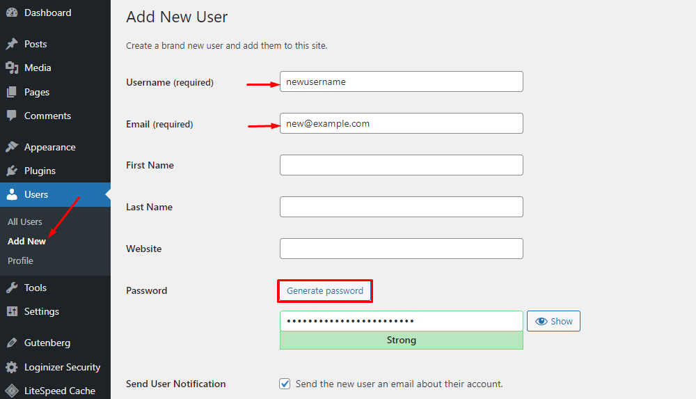 Create a New Admin User