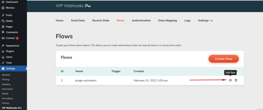 WP Webhooks Flows Settings