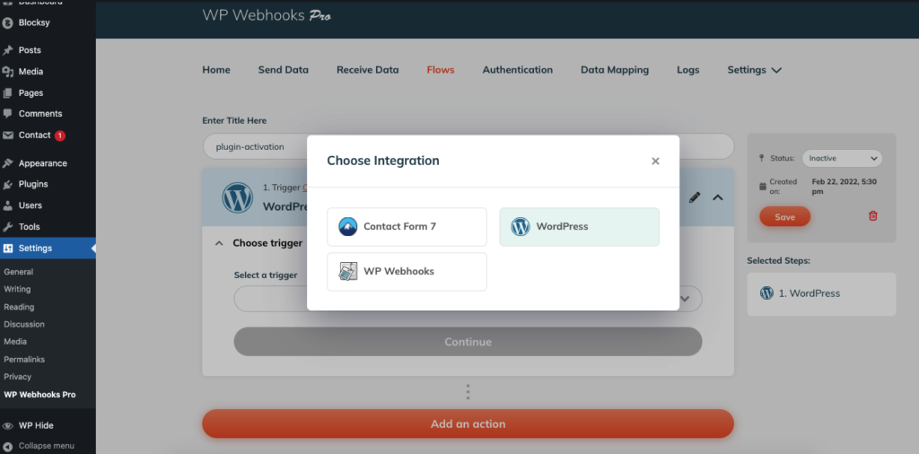 WP Webhooks Integrations Choosing