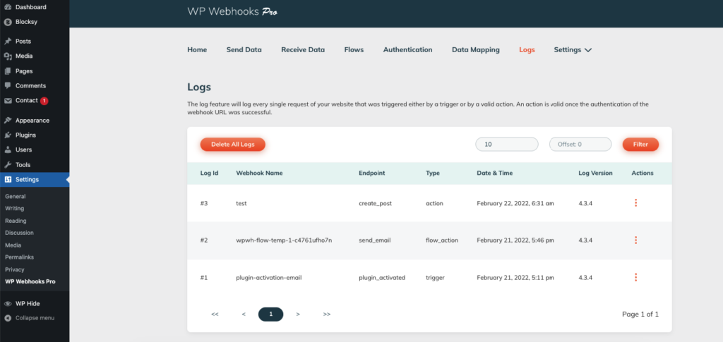 WP Webhooks Logs