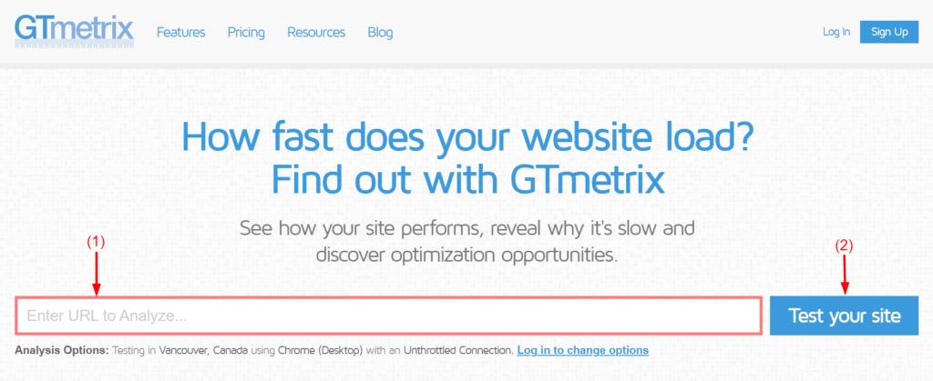 Check your website health with GTmetrix.com if your WordPress is Down