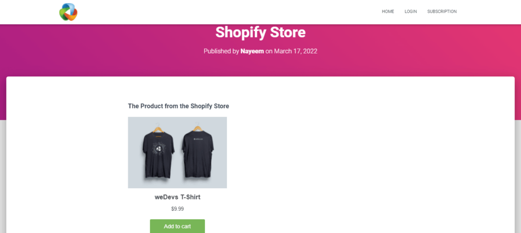Connect Shopify with WordPress